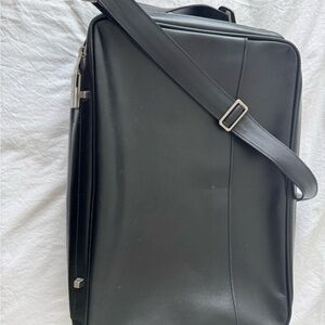 Valextra Sleek Black Messenger Bag